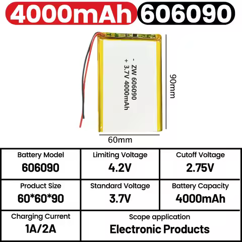 4000mAh 606090 wireless keyboard smart lock outdoor instrument large capacity polymer lithium batter