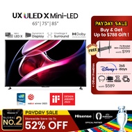 Hisense UX ULED X 4K Mini LED Smart TV 65 75 85 inch | Mini LED X | Hi View Engine X | 5000+ Zones | Dynamic X Display | CineStage X Surround | 82W Audio Power | 144Hz VRR | Dolby Vision IQ &amp; Atmos | HDR10+ Adaptive | Filmmaker Mode | IMAX Enhanced