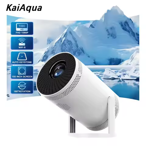 KaiAqua Projector HY300 PRO 6K Android 14 Dual Wifi6 290ANSI Allwinner H726 BT5.4 1080P 1280*720P Ho