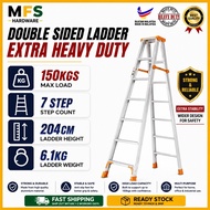 EXTRA HEAVY DUTY (150kgs Max.Load) 7 Step Double Sided Aluminium Ladder (Exploit) 7 Step Tangga heav