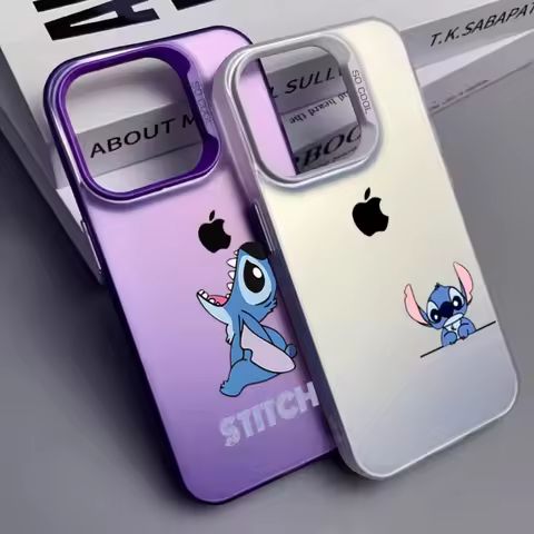Cartoon Stitch Phone Case For IPhone 14 15 16 17 Pro Max Plus 12 13 Mini 16E Casing Hard IMD Cartoon
