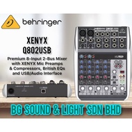 Behringer XENYX Q802USB Premium 8-Input 2-Bus Mixer with Mic Preamps & Compressors, EQs and USB/Audi