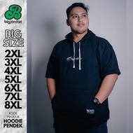 HITAM Men's Jumbo Black Short Hoodie Sweater Jacket Big Size 3xl 4xl 5xl 6xl 7xl 8xl Oversized Jumbo