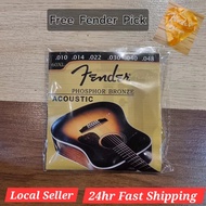 🔥PROMOTION🔥Fender Acoustic Guitar String Extra Light 10-48 Free Fender Pick, Promosi Tali Gitar Kapok