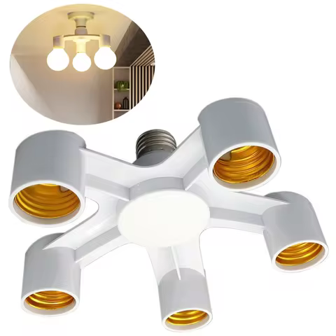LED Bulb Lamp Holder 2in1/3in1/4in1/5in1/6in1 E27 Base Socket Splitter E27 to E27 EU LED Lamp Socket