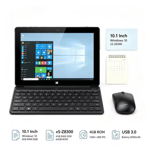 10.1" IPS DS102 Tablet Windows 10 Tablet Intel X5-Z8300 4GB DDR3 RAM 64GB ROM Dual Camera 1280*800 I
