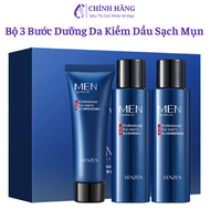 Bộ 3 Bước Dưỡng Da Kiềm Dầu Sạch Mụn Đầu Đen Mụn Sưng Da Trắng Mịn Thu Nhỏ Lỗ Chân Lông Cho Nam