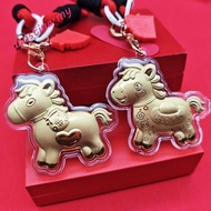 AUGUSTINA Gold Pony Keychain Accessories, Year of Horse Creative Golden Horse Accessories, Cartoon C