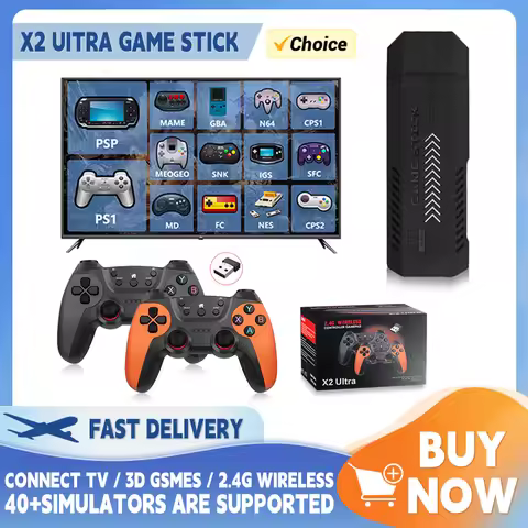 X2 Ultra Video Game Console 128g 30000 Games for Kids TV Game Stick 2.4G Double Wireless Controller 