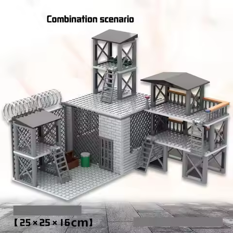 WW2 Army Military Base Model Building Kits Children Boys Toys Military Supplies Army watchtower Buil