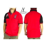 CY-60196 [ RED ] MAN POLO COLAR SHIRT WITH PLUS BIG SIZE XXL 3XL