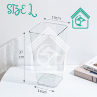 Square Shape Clear Florist Flower Stand Bucket Plastic Flower Vase Pot | Pasu Bunga Pasu Gubahan Bun
