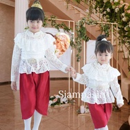 SPS 🌸 เสื้อลูกไม้เด็ก หญิง - ราคาเฉพาะเสื้อ ผ้านุ่ม ใส่ไม่คัน Size 4 6 8 10 เสื้อลูกไม้สีขาว ชุดไทยเด็ก ชุดไทยเด็กหญิง วนิดา Girl Blouse