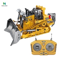 1:24 2.4GHz 9 Channels Remote Control Tractor Toy Bulldozer RC Aluminum Alloy Engineering Tractor To