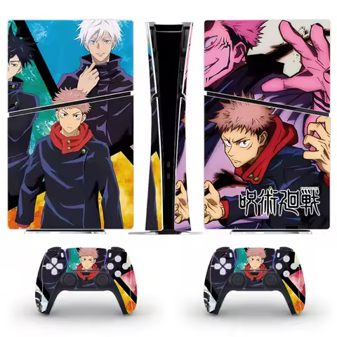 Anime Jujutsu Kaisen Gojo PS5 Slim Digital Skin Sticker Protector Decal Cover for Console Controller