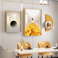 Wall Art Modern Minimalist Restaurant Aluminum Alloy Wall Decoration Painting Large Corridor Mural C