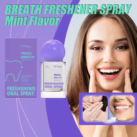 Mint Flavor Breath Freshener Spray Removal Halitosis Plaque Stains Oral Care Female Male Portable Ba