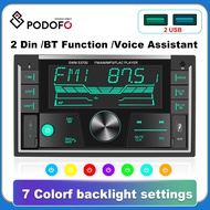 Podofo 2 Din Car Radio Stereo Bluetooth Audio Music Stereo 12V 2DIN Car Radio MP3 Player USB/SD/AUX-IN