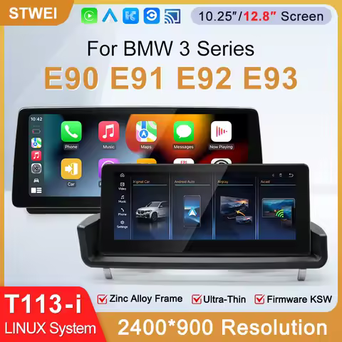 STWEI 2026 New Slim Linux System 12.8inch 2400X900 Resolution For BMW 3Series M3 E90 E91 E93 Wireles