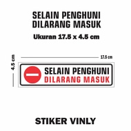 Vinyl Sign Sticker In addition to Inhibition, size 17.5 x 4.5 cm, Living room, home, office, and sho