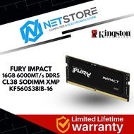 KINGSTON FURY IMPACT 16GB 6000MT/s DDR5 CL38 SODIMM XMP - KF560S38IB-16