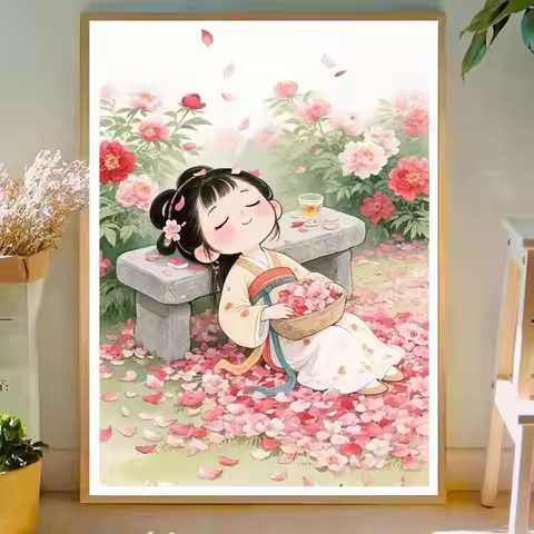 Flowers Girl Printed Kits Cross Stitch 11CT 9CT Embroidery DIY Cotton Needlework Sets Crafts With Ne