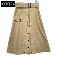 Blue Label Crestbridge 米色棉質格紋腰帶半身裙，38 碼