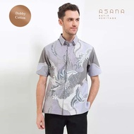 KEMEJA Marua Short Sleeve Batik Asana Shirt - Grey