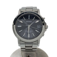 SEIKO Men's Watch Solar Analog Stainless Steel BLK SLV 7B52-0AF0 Direct from Japan Secondhand