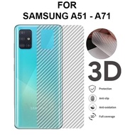 Garskin Carbon Samsung A51 (6,5 inch ) 2020 A71 ( 6,7 ) Anti Gores Pelindung Belakang Hp Samsung Galaxy A51 A71 Violette Design Skin Back 3D Film - PROMO