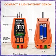 Outlet Tester with GFCI - Electrical Receptacle Tester with LCD Digital Display, Outlet Socket Check