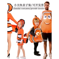 Clownfish Costume Parent-Child Costume Halloween cosplay Costume Underwater World Costume Marine Lif