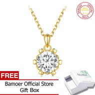 BAMOER D VVS1สี EX 1CT Moissanite สร้อยคอ Hearts & Arrows ตัดสำหรับงานแต่งงานของผู้หญิง925เงินสเตอร์