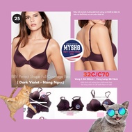 [Size 32C/C70 - 25] BBV Push-up Plunge Premium Women's Bra, Breast Enhancement-Dark Violet