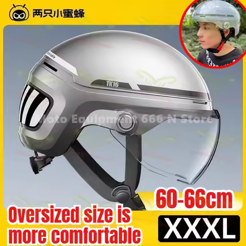 4XL 66cm Big Head Circumference Helmet for Men Scooter Plus Size Women's Summer Half Helmet Motorcyc