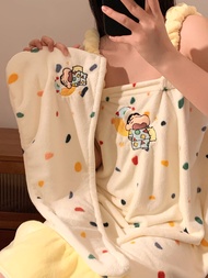 Adorable Crayon Shinchan Quick-Dry Hair Towel Cap Womens Super Absorbent Coral Fleece Hair Bath Cap 