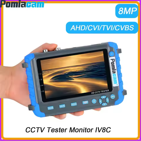 IV8C 8MP AHD/CVI/TVI/CVBS CCTV Tester 4-In-1 5.0 Inch Monitor Camera Tester Portable Tester Support 