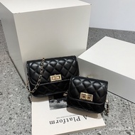Korean Version Retro Female Bag 2025 Trendy Fashion Casual Diamond Chain Shoulder Messenger Small Sq