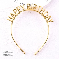 PTT Bando Desain Happy Birthday Bahan Plastik Non Slip Gaya Korea Untuk Wanita  Mahkota   Dengan Tul