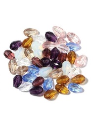 30 piezas/paquete de cuentas de vidrio cristalino facetadas con forma de lágrima para hacer joyas DIY de pulseras y collares