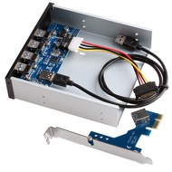 4 Ports USB 3.0 Front Panel Splitters HUB USB 3.0 PCI Express PCI-E Card Adapter 5.25" Front Panel E