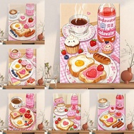 20×30cm Paint by Numbers With Frame Home Decor Gourmet Food Canvas Painting by Number Acrylic paint