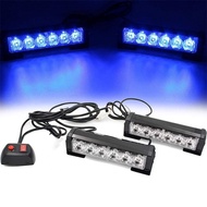 Siren ไฟไซเรน12V  รุ่น LED-206 สีแดงน้ำเงิน โคมไฟ 2 ช่อ รุ่นใหม่ ปรับสเต็ป ไฟสว่างสวย