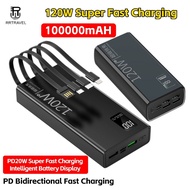 100000mAH Fast Charge Digital Display PowerBank PD 120W QC3.0 Original Powerbank Dual USB Smart Powe