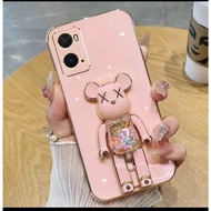 Mobile Phone Case For OPPO A78 4G/5G A58 4G/5G Soft Type Bear Stand Rotating Back Cover