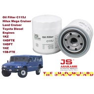 Oil Filter C115J Hilux Mega Cruiser Land Cruiser Toyota Diesel Engines 1KZ 1HDFTE 1HDFT 1HZ 15B-FTE