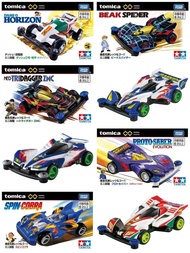 TOMICA Premium Unlimited 迷你合金四驅車系列包含：旋風眼鏡蛇（Spin Cobra）、改革快刀號（Proto Saber Evolution）、新火鳥 ZMC（Neo-Trid