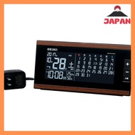 [Direct from Japan][Brand New]Seiko Clock Seiko Clock Alarm Clock Electric Wave AC Type Digital Monthly Calendar Function Rokuyo Display Brown Wood Grain Pattern DL212B SEIKO