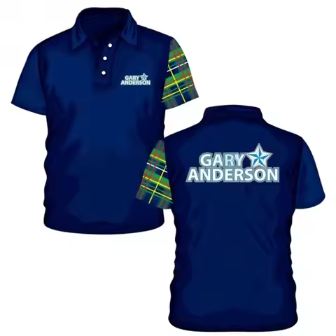 2025 Gary Anderson Replica Jersey Dart Zipper Polo Shirt Sports Dry Quickly Men's T-Shirt Children's
