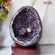 HOJB Top Grade Uruguay Amethyst 6A Prosperity Crystal Egg Stone 175x260mm(5.52KG) 聚寶軒顶级乌拉圭紫水晶6A风水镇宅聚
